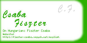 csaba fiszter business card